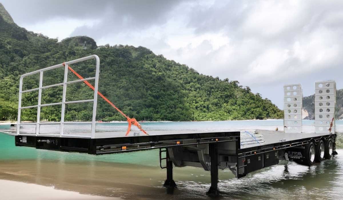 A drop deck trailer